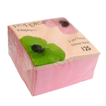 Dinner Napkin 2ply 40cm Pink (Pack 125) [125/16]