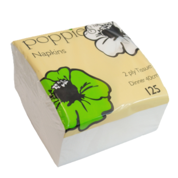Dinner Napkin 2ply 40cm White (Pack 125) [125/16]