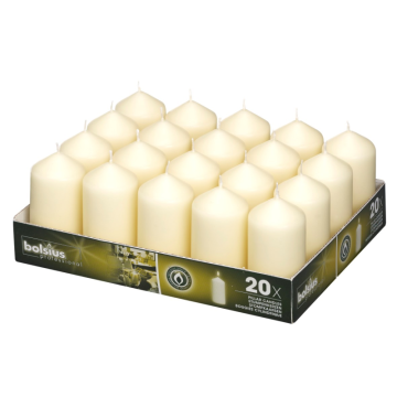 Bolsius Professional Pillar 1 Candles Ivory 48 x 98mm (Pack 20)