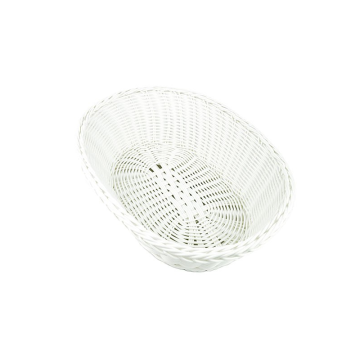 Large Deluxe Oval Woven Basket White 29x24cm