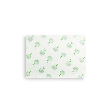 Vegware Greaseproof Sheet350x225mm Green Tree (Pack 1000)