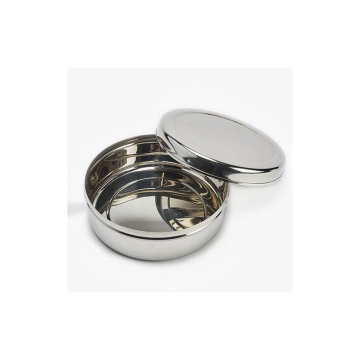 Round Steel Shallow Storage Container (Puri) No6. 10cm x 5cm
