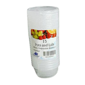 Essential Plastic Sauce contianer &amp; Lid 2oz (Pack 12)