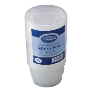 Essential Plastic Sauce contianer &amp; Lid 4oz (Pack 10)