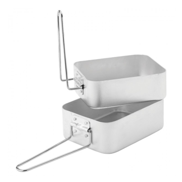 Mess Tins with Foldable Handles 18.5 x 13.5cm &amp; 16.5 x 13cm