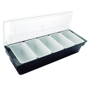 Plastic Condiments Holder 5 Compartments 600ml