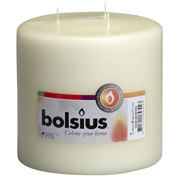 Bolsius Mammoth Pillar Candle Ivory Three Wick 150 x 150mm