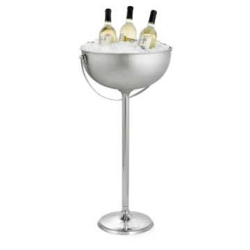 Remington Collection Round Beverage Stand with Handle, Stainless Steel, 16 x 32&quot;