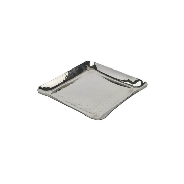 Steel Hammered Square Platter 21cm