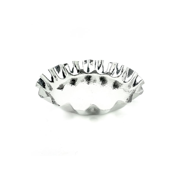 Steel Fluted Hammered Presentation Bowl 12&quot; Shallow