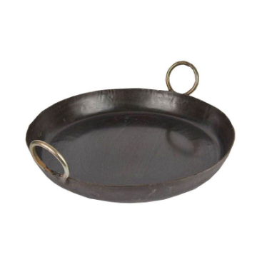 Round Black Iron Shallow Jalebi Karahi 28&quot;