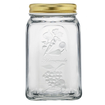 Homemade Airtight Jar with Gold Lid 1Ltr