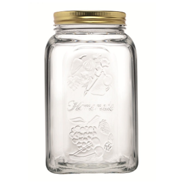 Homemade Airtight Jar with Gold Lid 1.5Ltr