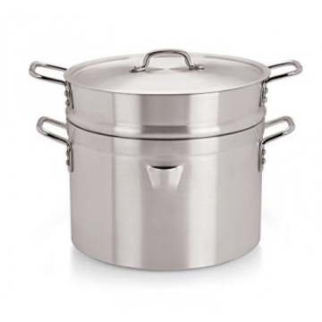Aluminium Double Boiler with Lid 32cm/13&quot; - 13.6 Litre