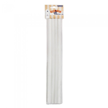 Plastic Easy Cut Dowel Rods White 12&quot; (Pack 4)