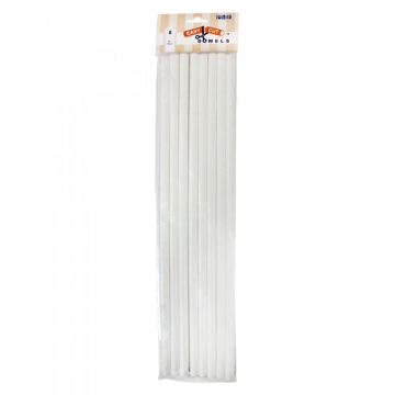 Plastic Easy Cut Dowel Rods White 16&quot; (Pack 8)