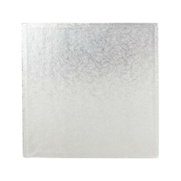 Square Cake Board Drum 12mm Silver 8&quot; (Pack 5)