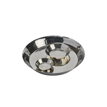 Stainless Steel Hammered Presentation Plate 11cm x 2.5cm