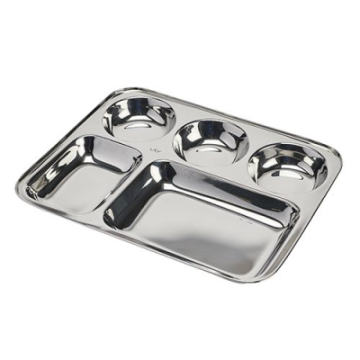 Steel Plate Rectangular 5 Compartment Tray 13x11&quot;