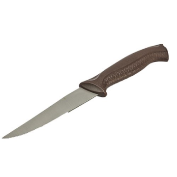 Colour Coded Serrated Vegetable Knife Brown 4&quot;