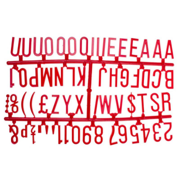 1 1/4&quot; Letter Set - (390 characters) Red