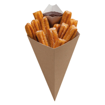 Kraft Cones with Sauce Corner 182 x 182mm (Pack 500)