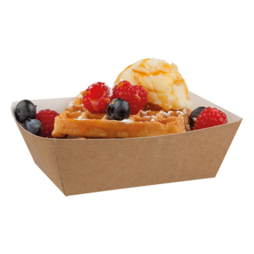 Mini Kraft Open Food Tray 124/100 x 87/63 x 42mm (Pack 500)
