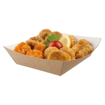 Kraft Open Burger/Food Tray 148/110 x 139/110 x 42mm (Pack 500)