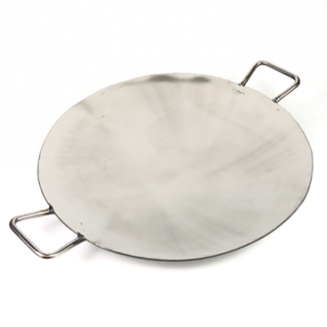 Round Stainless Steel Tawa With Handle 22&quot;