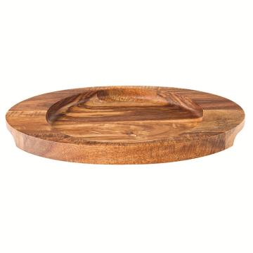 Cast Iron Oval Wood Board 10 x 7.25&quot; (25 x 18.5cm)