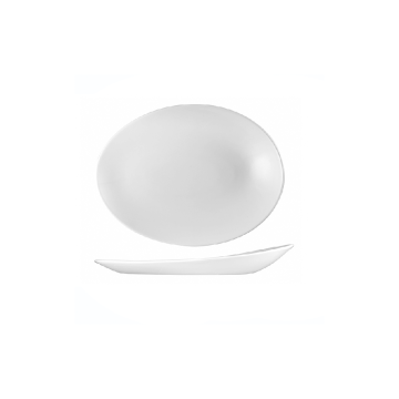Churchill White Orbit Oval Coupe Plate 13.56&quot; (Pack 12)