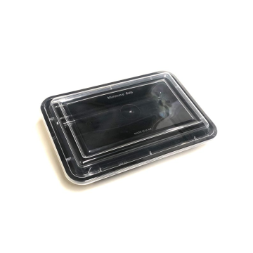 Clear Lid for Black Rectangular Microwaveable Plastic Container 24oz (Pack 300)