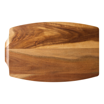 Acacia Wood Steak Platter 13.5x8.75&quot; (34x22cm) - Sides: With Juice Catcher / Plain