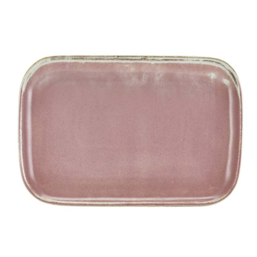 Genware Terra Porcelain Rose Rectangular Plate 34.5 x 23.5cm