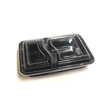 Clear Lid for Black Microwaveable Plastic Container 2 Comp. (Pack 300)