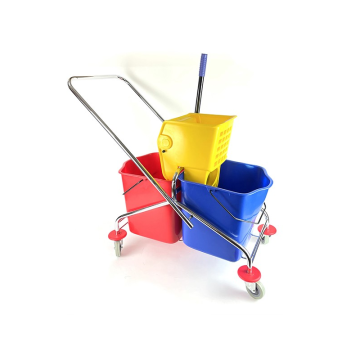 Dual Bucket Mop Wringer &amp; Trolley 23 Litres per Bucket