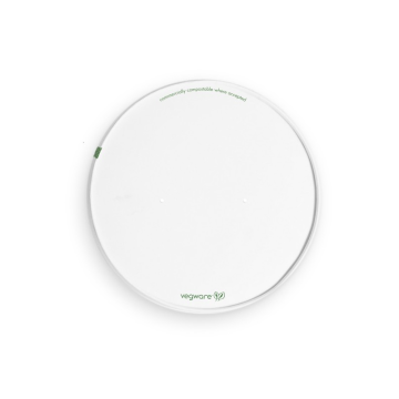 Vegware Bon Appetit 185-Series, PLA Vented Paper Lid fits 32oz Bowl (Pack 50)