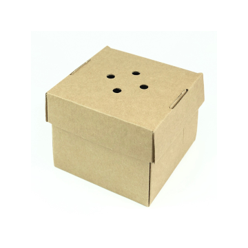 Premium Corrugated Burger Box Kraft, 122 x 122 x 102 mm (Pack 100)