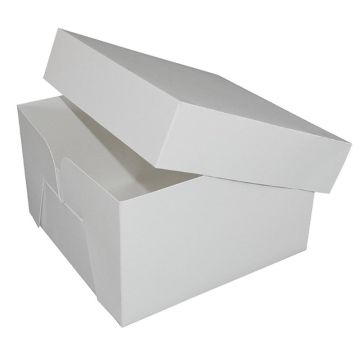 White Square Stapleless Cake Box and Lid 14&quot; (Pack 5)