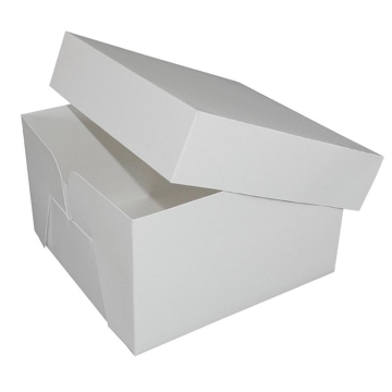 White Square Stapleless Cake Box and Lid 18&quot; (Pack 5)
