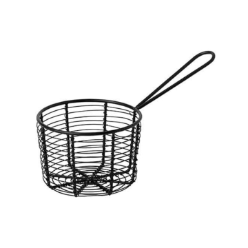 Black Round Wire Basket with Handle 12 x 8 x 23cm