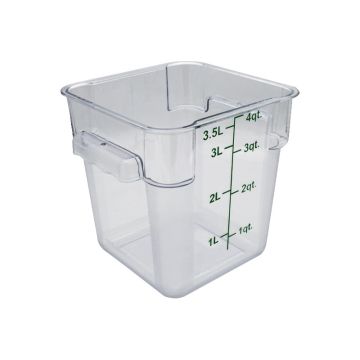 Polycarbonate Clear Square Food Ingredient Storage Container 3.8 Litre