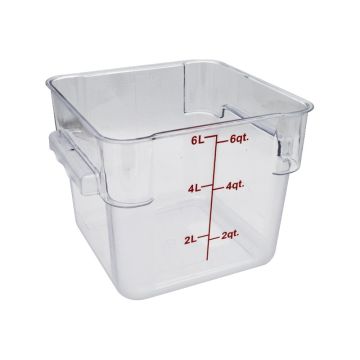 Polycarbonate Clear Square Food Ingredient Storage Container 5.7 Litre