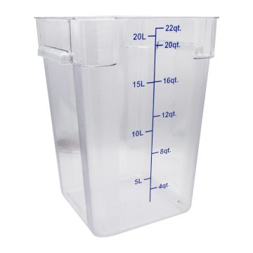 Polycarbonate Clear Square Food Ingredient Storage Container 20.8 Litre