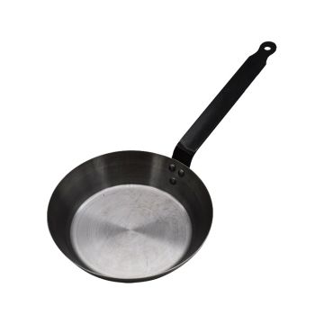 Heavy Duty Black Iron Frying Pan Tapered 20cm