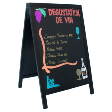 Securit Pavement Sandwich Duplo Chalk A-Board Black 55x85cm