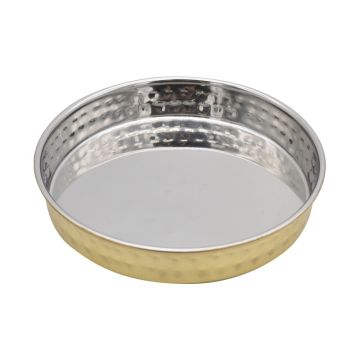 Hammered Brass Plated Presentation Plate 16.5cm