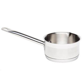 Genware Stainless Steel Milk Pan 1 Litre / 14cm dia 5cm high