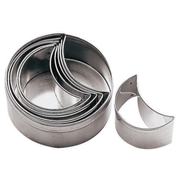 Pastry Cutters Stainless Steel 10 x 3cm Set of 6 Half Moons