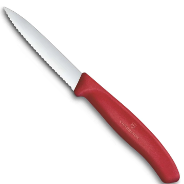 Victorinox Polypropylene Paring Knife with Pointed Tip Serrated Edge in Red 8cm